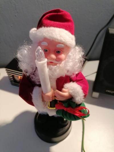 Santa Claus svítící, hrající, pohyblivý