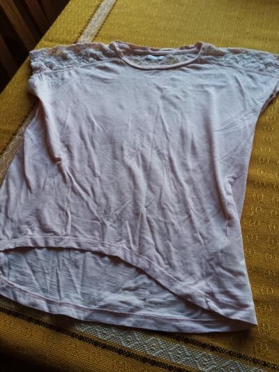 tričko s krajkou S růžové