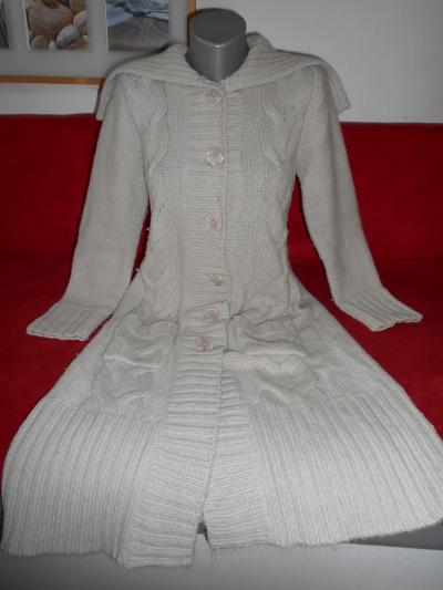 Maxi kardigan s velkým límcem