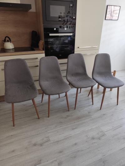 4 X Jysk židle čalouněná šedá