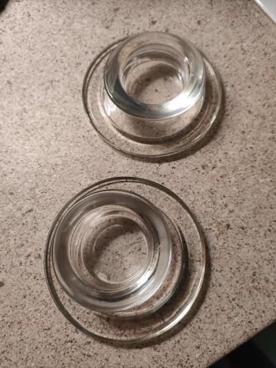 2x svícen skleněný