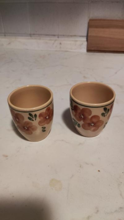 2 malované hrnky bez ucha