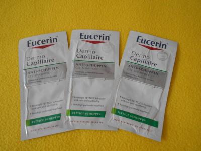 3 vzorky Eucerin gel shampoo po expiraci,