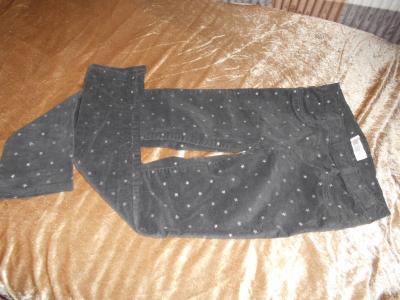 Džíny jemňoučký manžestr  černé se stříbrnými hvězdičkami