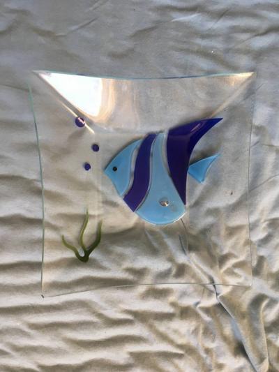 Skleněný tácek s rybičkou