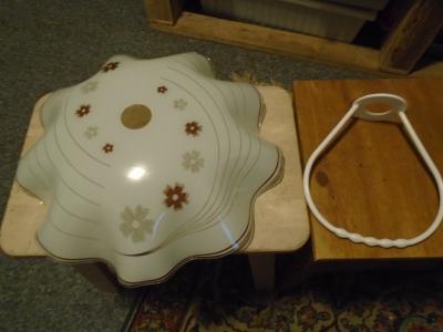 Stahovací lustr - Nové skleněné stínidlo, širm