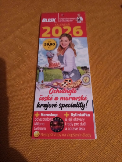 Kalendář na rok 2026 s recepty