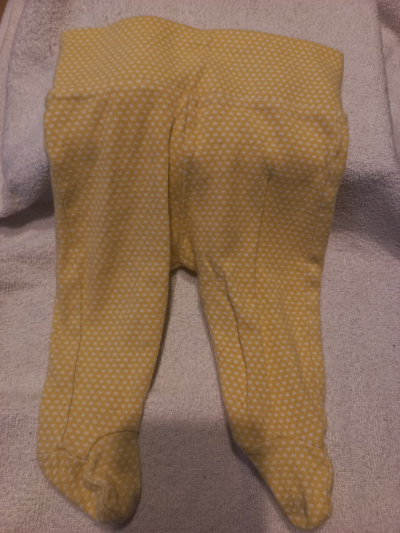 Kalhoty žlutý puntík vel. 50-56