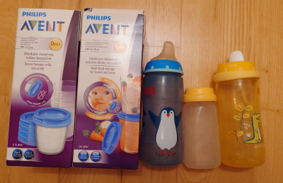 Lahvičky a pohárky, NUK, Avent, Medela