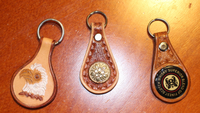 Kožené klíčenky / přívěšky na klíče s různými motivy