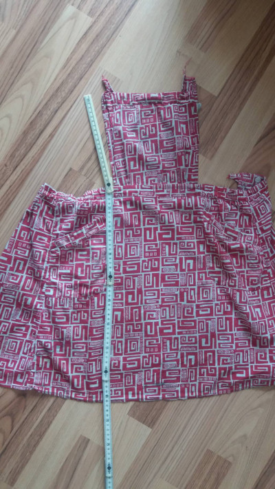 Retro bavlněná zástěra s kapsama