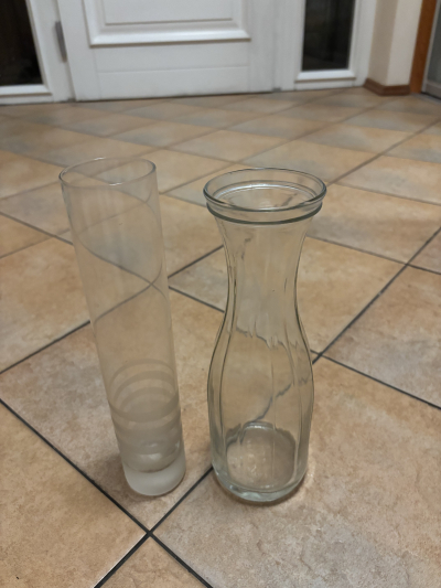 Skleněné vázy cca 35 cm