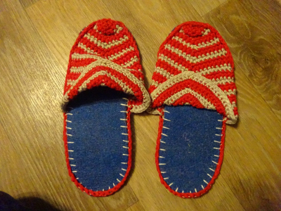 domácí háčkované bačkory vel cca 40