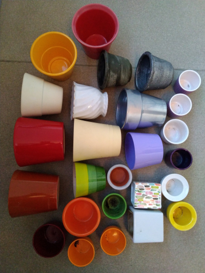 použité obaly na květináče