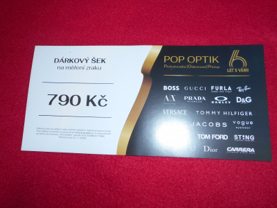 Dárkový šek na měření zraku