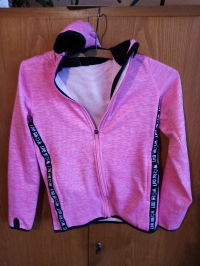 mikina růžová zapínací