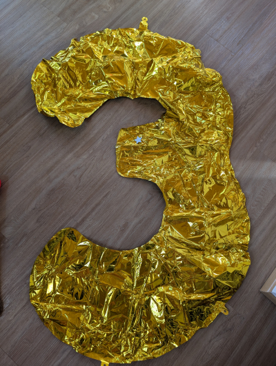 Foliový balónek číslice 3
