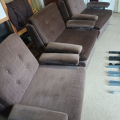 Starší modulová sedačka hnědý samet