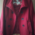 Červený zimní kabátek vel. S