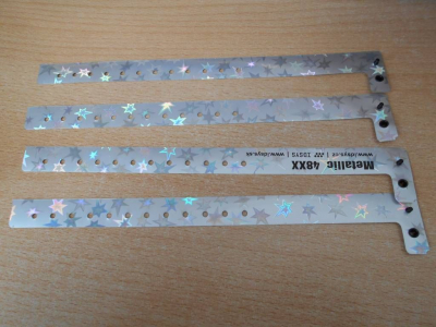 3x Pásky stříbrné s hvězdami vzorky