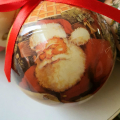 Vánoční dekorace, plastové baňky santa.