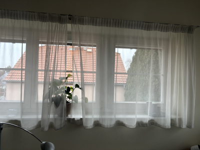 Bílé záclony 1m x 4 m, 4 ks