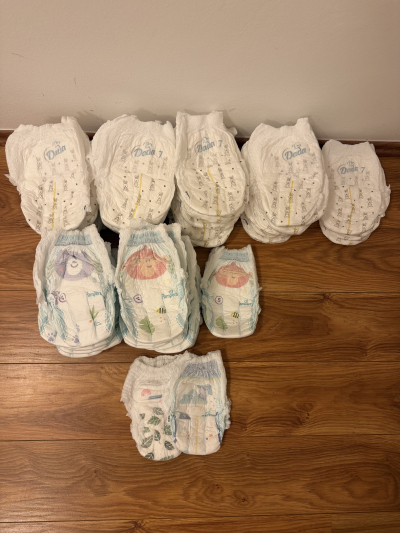 Plenky Dada 7 kalhotky + Pampers 5 kalhotky