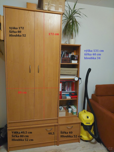 Variabilní nábytek (obýváková stěna) olše