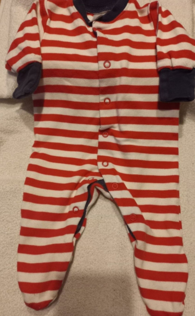 Dupačky červený proužek vel.68