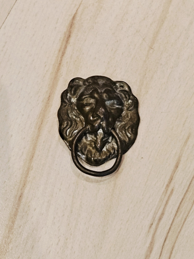 Malá kovová silueta lva