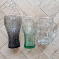 3 různé skleničky, objem cca 3 dcl