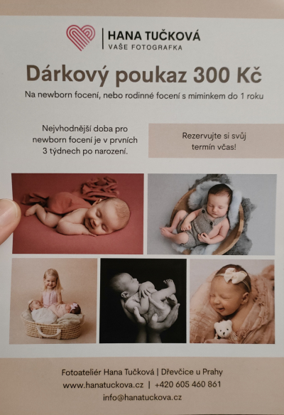 Dárkový poukaz na focení do 1 roku dětí