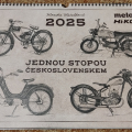 Loňský kalendář A3 s krásnými ilustracemi českých motorek