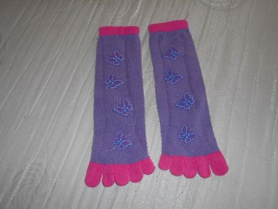 Prstové ponožky s motýlky