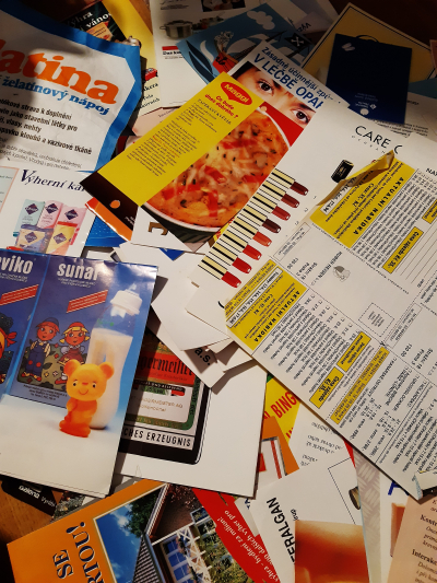 Reklamni letaky z 90.let pro sberatele