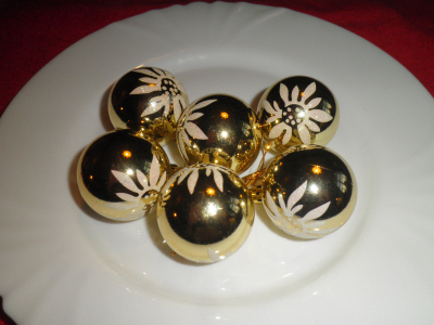 Vánoční ozdoby zlaté plastové 6 kusů