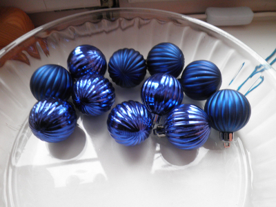 Vánoční ozdoby modré plastové 11 kusů