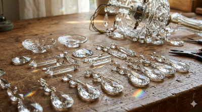 sklíčka ze starého lustru