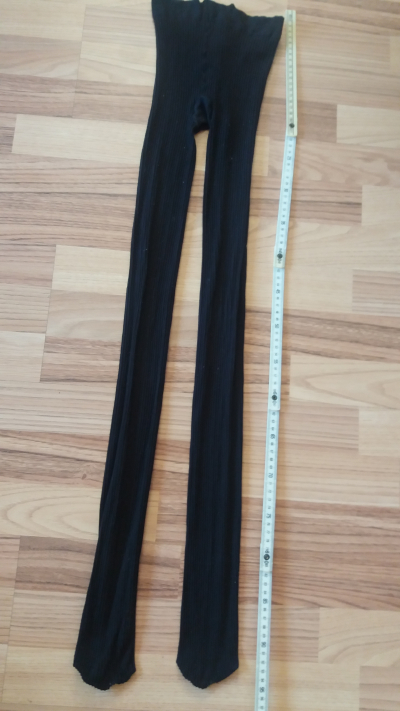 Černé punčocháče s proužkem /silnější silonky Vel. S/M