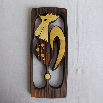 Dřevěný obrázek Kohout