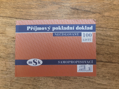 Příjmový doklad - použitý cca 3x