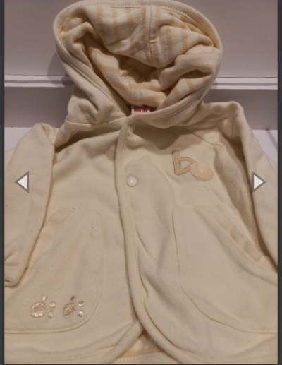 Krásný krémový kabátek vel.3-6M vel.68