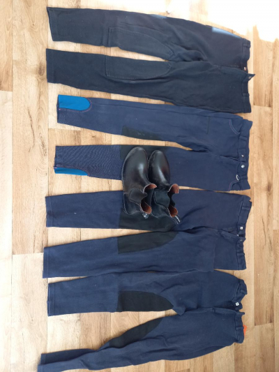 jezdecké kalhoty+boty