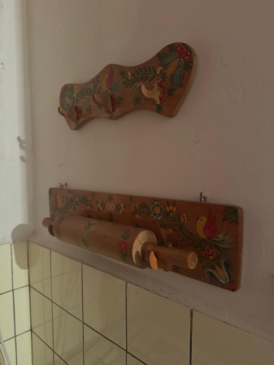 Malované kuchyňské dekorace - váleček, vařečky, prkénko