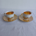Set šálek a podšálek zlatavá barva