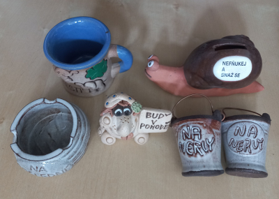 Mini keramika s nápisy