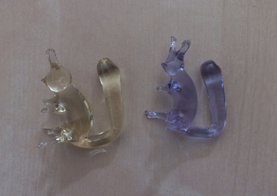 Skleněné mini veverky