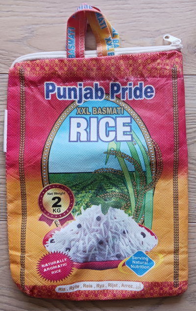 Pytel od rýže se zipem