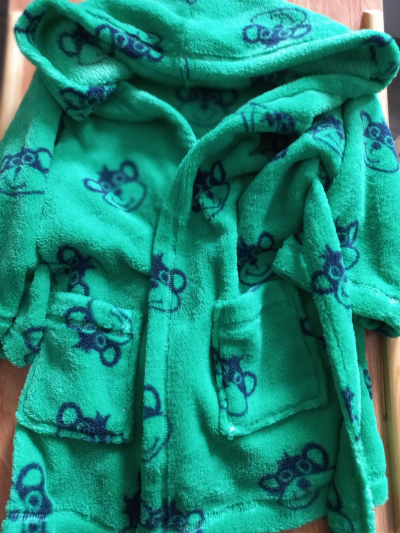 Dětský župánek zelený délka 50 cm