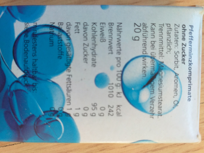 Peprmintové bonbony po minimální době trvanlivosti